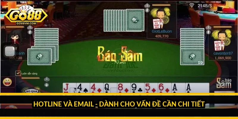 Hotline và email - dành cho vấn đề cần chi tiết